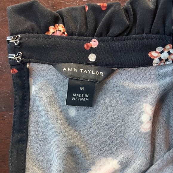 SOLD. Ann Taylor Black Jewel Celestial Moon Long Sleeve Blouse, Elastic Waist - Picture 3 of 10